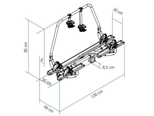 Thule Caravan Superb short til 2 cykler. Sort.
